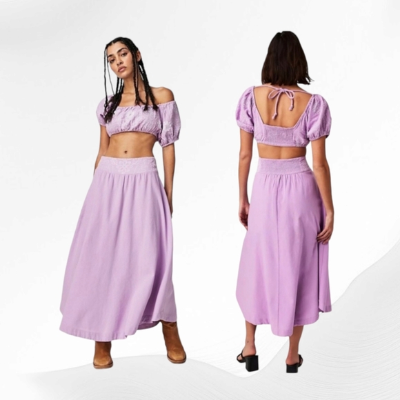 Free People Dresses & Skirts - Free People Lotus Shirt and Skirt Set Size M